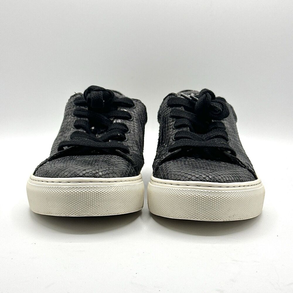 ZADIG & VOLTAIRE Shoes Black Python Snake Skin Leather Sneakers Size 41 / US 10 - Picture 2 of 11